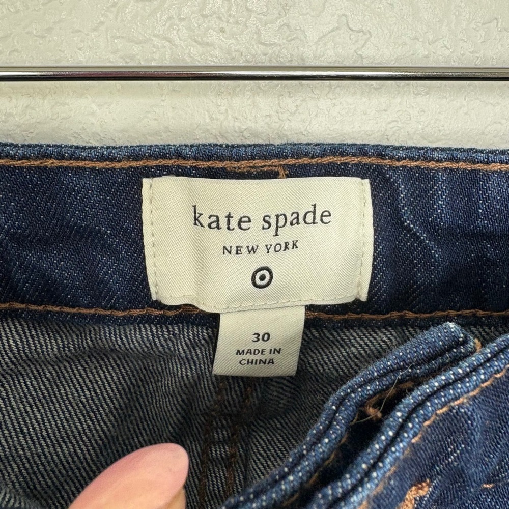 Kate Spade New York Women's High Rise Straight Leg Wide Cuff Crop Jeans Size 30 - Picture 6 of 7